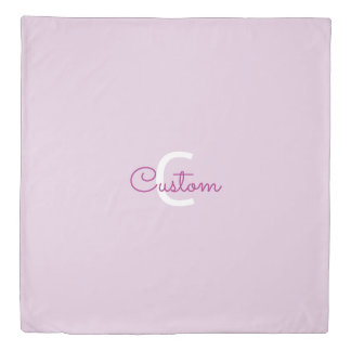 Script Name & Monogram | Magenta & Light Purple Duvet Cover