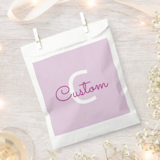 Script Name & Monogram | Magenta & Light Purple Favor Bag