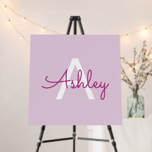 Script Name & Monogram | Magenta & Light Purple