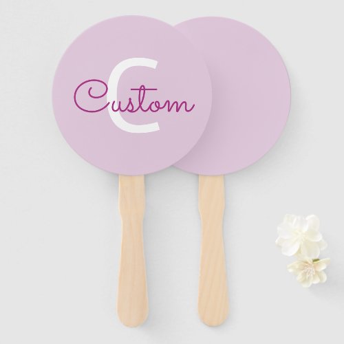 Script Name &amp; Monogram | Magenta &amp; Light Purple Hand Fan