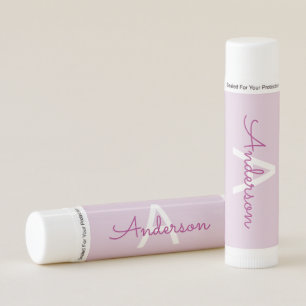 Script Name & Monogram Magenta & Light Purple Lip Balm