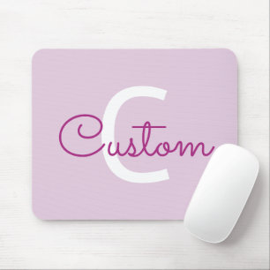 Script Name & Monogram Magenta & Light Purple Mouse Pad