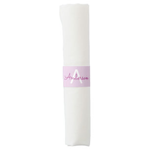 Script Name & Monogram   Magenta & Light Purple Napkin Bands