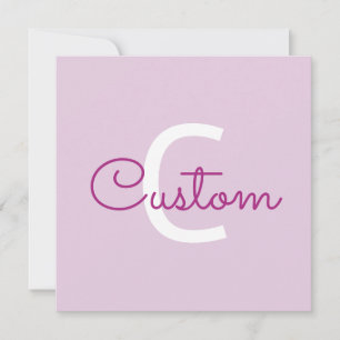 Script Name & Monogram Magenta & Light Purple Note Card