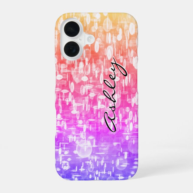 Script Name on Rainbow Sequins  Iphone Case (Back)