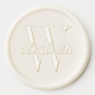 Script Name Over Single Initial #1 Wax Seal Sticker