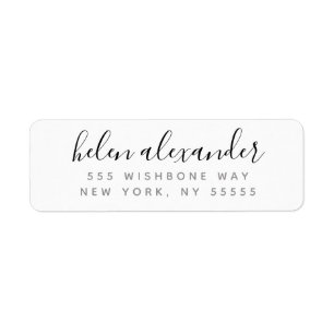 Script Name Personalized Black Return Label