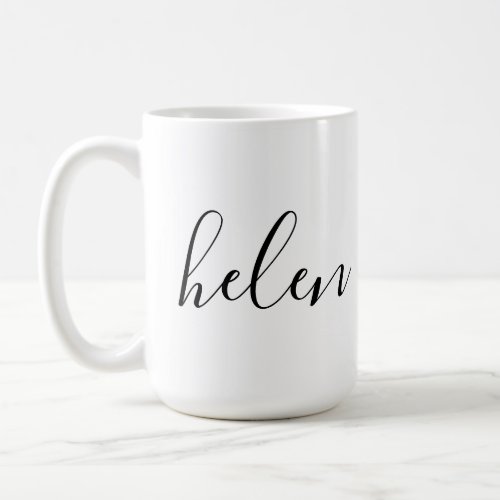 Script Name Personalized Gift Custom Black White Coffee Mug