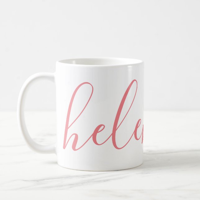 Script Name Personalized Gift Custom Pink Mug  (Left)