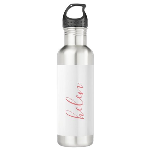 Script Name Personalized Gift Custom Pink Stainless Steel Water Bottle