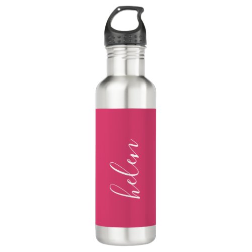 Script Name Personalized Gift Custom Pink Stainless Steel Water Bottle