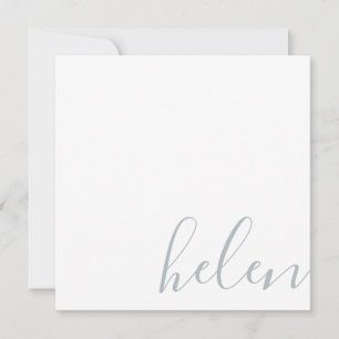 Script Name Personalized Gray Note Card