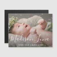 Script Name Photo Birth Announcement Magnet