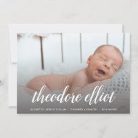 Script Name Photo Overlay Birth Announcement