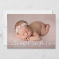 Script Name Photo Overlay Birth Announcement