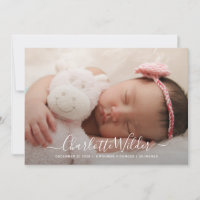 Script Name Photo Overlay Birth Announcement