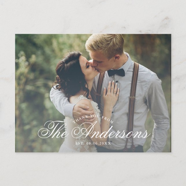 Script Name Photo Thank You Post Card (Front)