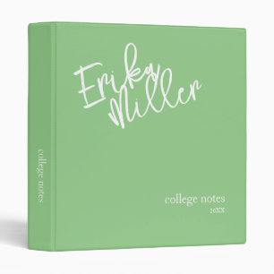 Script Name Sage Green 3 Ring Binder
