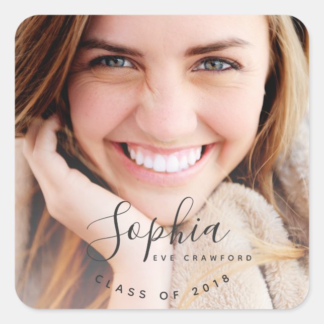 SCRIPT NAME SQUARE STICKER (Front)