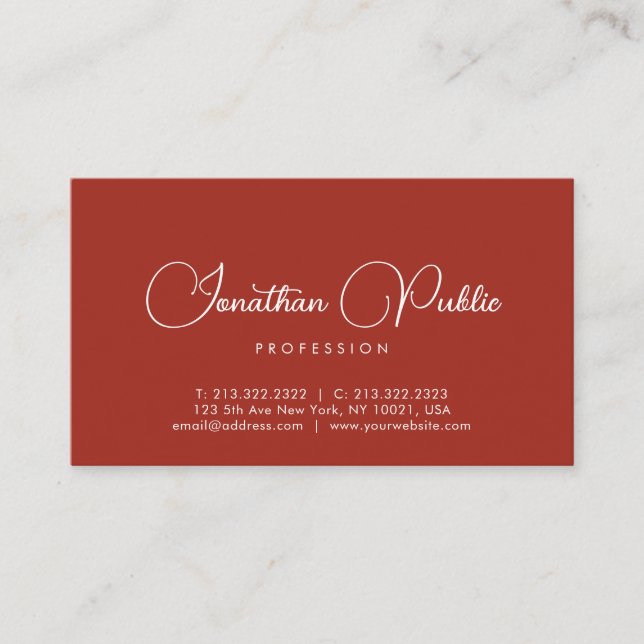 Script Name Template Modern Elegant Professional Business Card (Front)