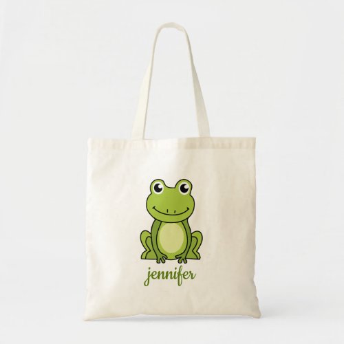 Script Name with cute Frog Gift _ Create your own  Tote Bag