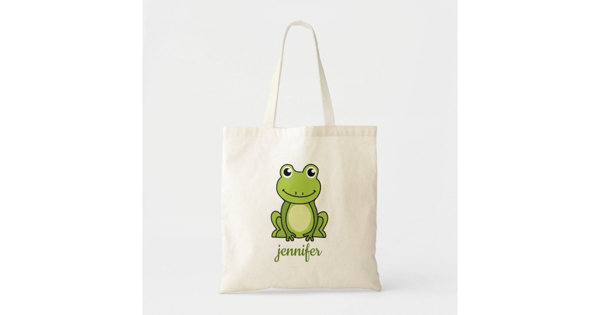 Script Name with cute Frog Gift - Create your own Tote Bag