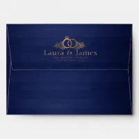 Calligraphy Script Blue Wedding Envelope Seals, Zazzle