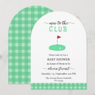 Script new to the club golf Baby Shower Invitation