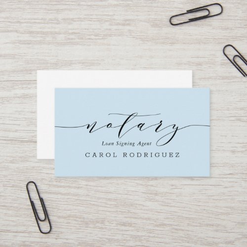 script notary loan signing agent business card