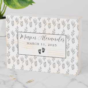 Script Nursery baby shower Gift Wooden Box Sign