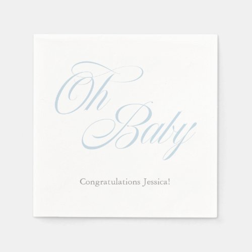 Script Oh Baby  Baby Shower  Its A Boy Paper Napkins