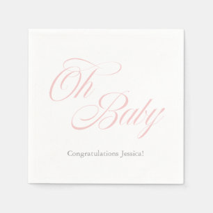 Script Oh Baby Baby Shower It's A Girl Napkins