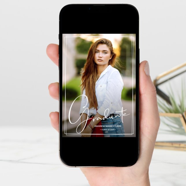 Script Overlay 2 Photo Graduation Announcement (Front Digital)