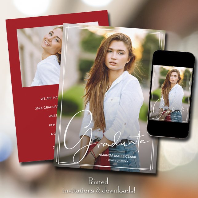 Script Overlay 2 Photo Graduation Announcement (Creator Uploaded)