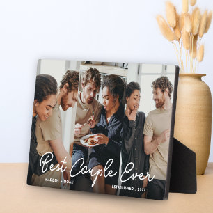 Script Overlay Personalized Best Couple Ever Photo Plaque