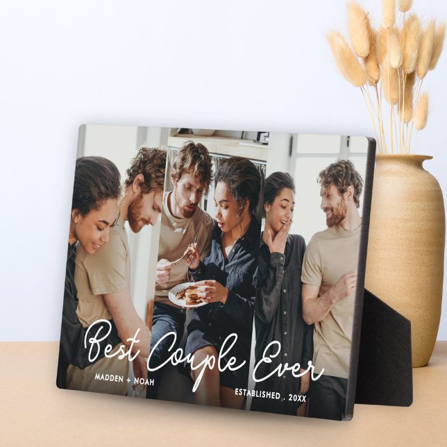 Script Overlay Personalized Best Couple Ever Photo Plaque (Creator Uploaded)