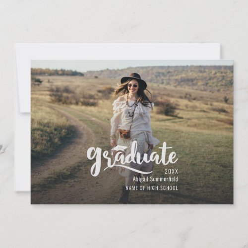 Script Overlay Two Photo Graduation Announcement