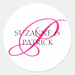 Script P Monogram Labels (Hot Pink / Black)