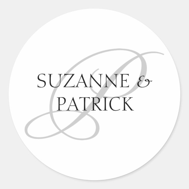 Script P Monogram Labels (Silver / Black) (Front)