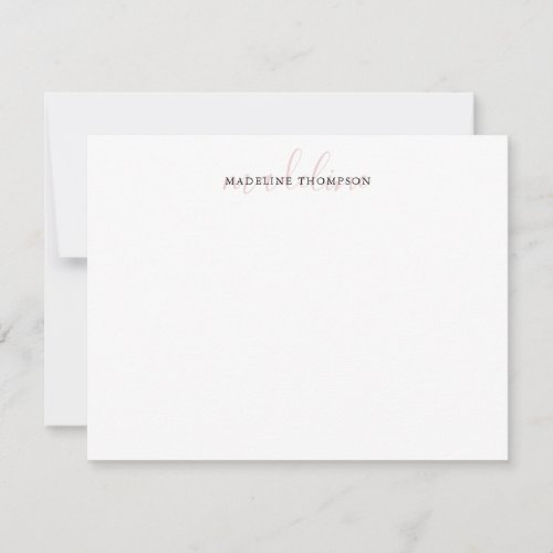 Script Pale Pink With Black Overlay Text Note Card