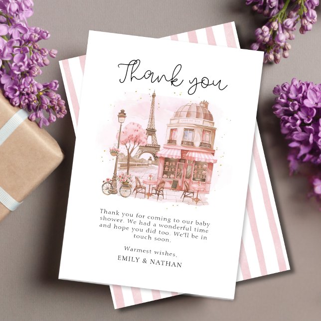 Script Paris Patisserie Thank You Baby Shower Card (Creator Uploaded)