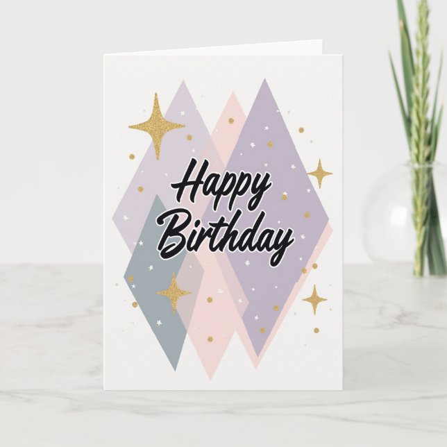 Script Pastel Birthday Card (Front)