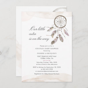 Script Pastel Couples Baby Shower Dream Catcher Invitation