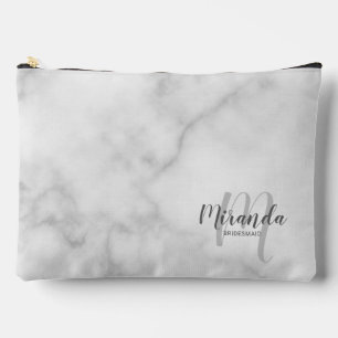 Script Personalized Bridesmaid Monogram Name Accessory Pouch