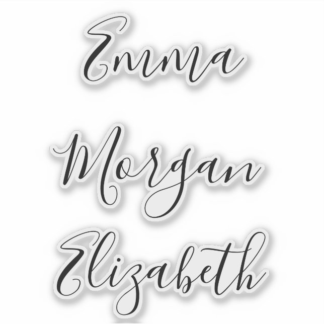  Script Personalized Bridesmaid's Name stickers (Front)