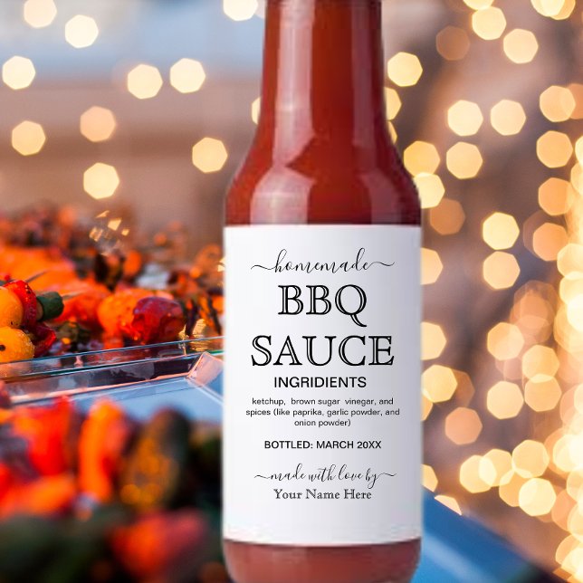 Script Personalized Homemade BBQ SAUCE Label (Creator Uploaded)