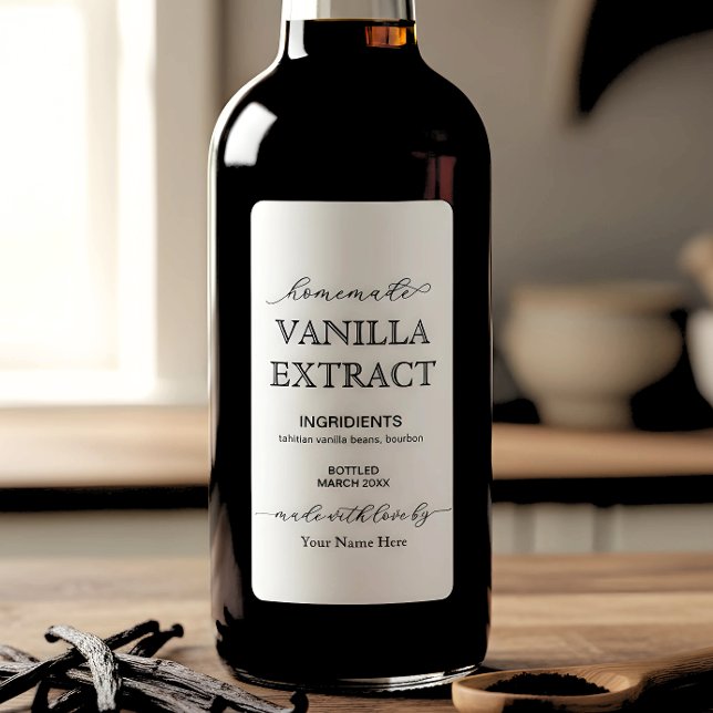 Script Personalized Homemade Vanilla Extract Label (Creator Uploaded)