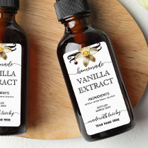 Script Personalized Homemade Vanilla Extract Label
