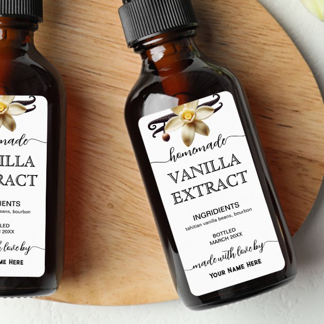 Script Personalized Homemade Vanilla Extract Label (Creator Uploaded)