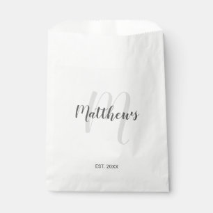Script Personalized Monogram and Family Name Favor Bag